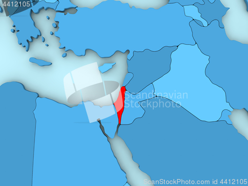 Image of Israel on 3D map