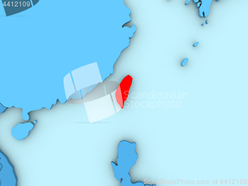 Image of Taiwan on 3D map