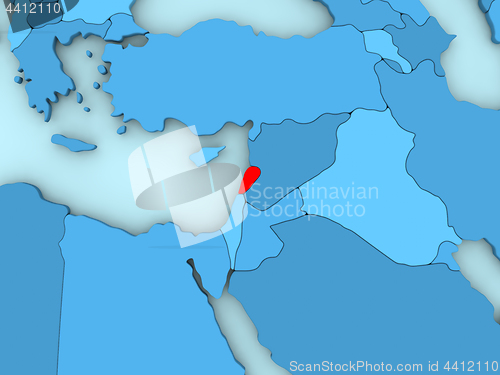 Image of Lebanon on 3D map