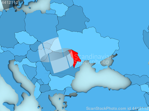 Image of Moldova on 3D map