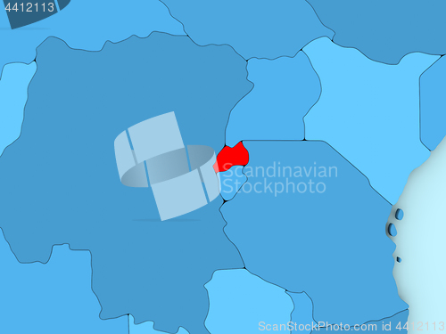 Image of Rwanda on 3D map