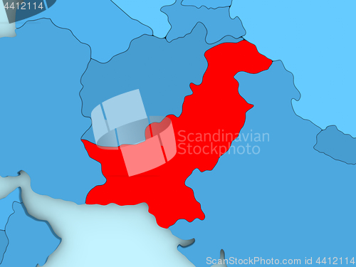 Image of Pakistan on 3D map