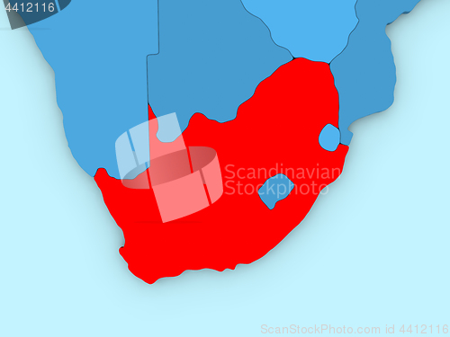 Image of South Africa on 3D map