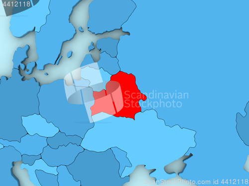 Image of Belarus on 3D map