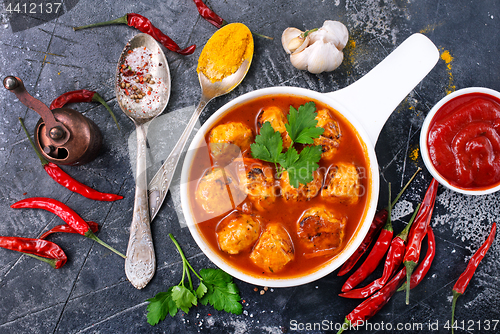 Image of meat balls with sauce