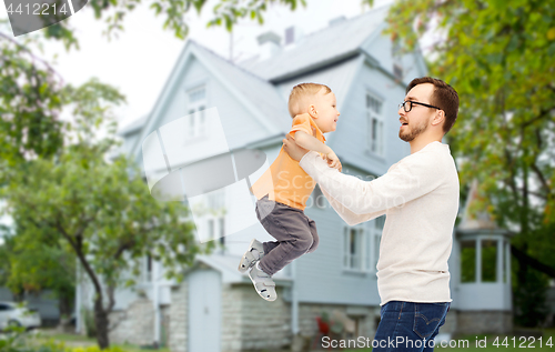 Image of father with son playing and having fun