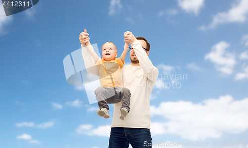 Image of father with son playing and having fun