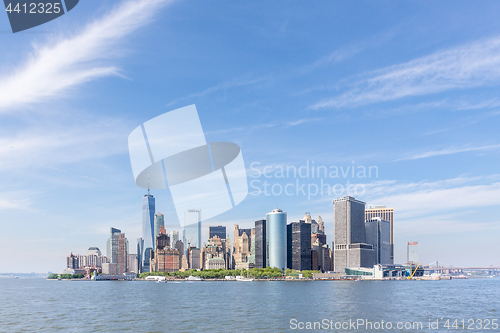 Image of Panoramic view of Lower Manhattan, New York City, USA