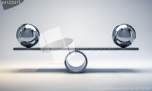 Image of chrome balls on a scale