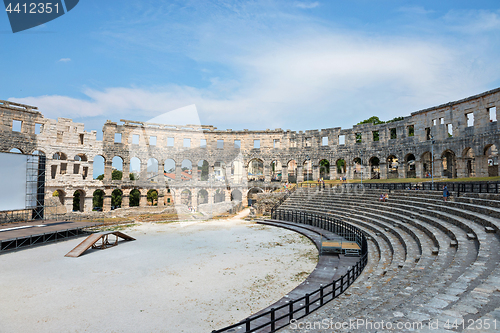 Image of PULA, CROATIA - JULY 3, 2016: Inside of The Pula Arena