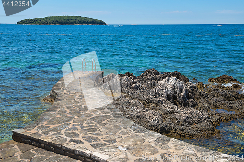 Image of Pathway on the rocky beach in Istria