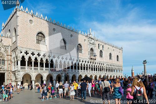 Image of VENICE, ITALY - JULY 14, 2016: Doge\'s Palace in Venice