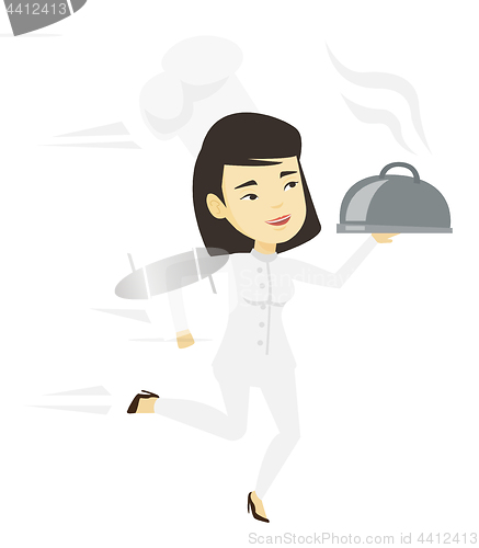 Image of Running chef cook vector illustration.