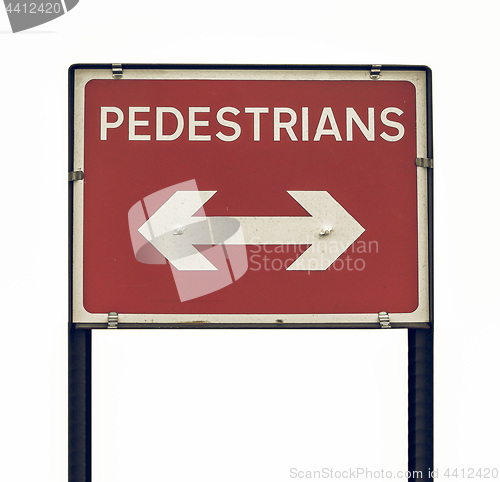 Image of Vintage looking Pedestrian sign