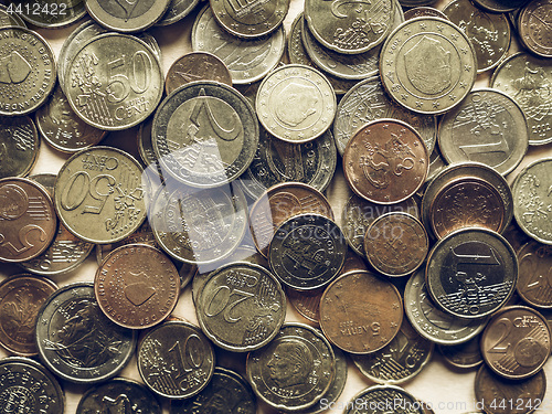 Image of Vintage Euro coins background