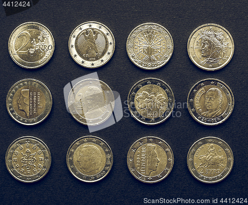 Image of Vintage Euro coins