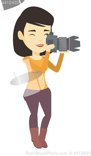 Image of Photographer taking photo vector illustration.