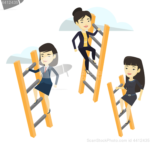 Image of Business people climbing to success.