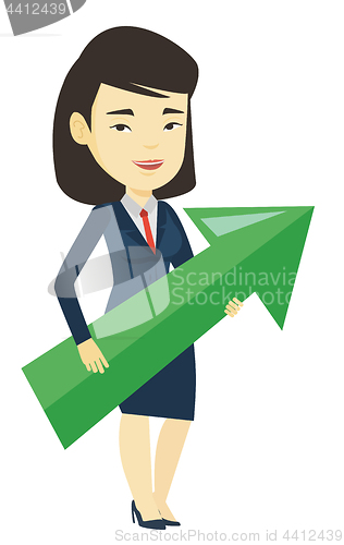 Image of Businesswoman aiming at business growth.