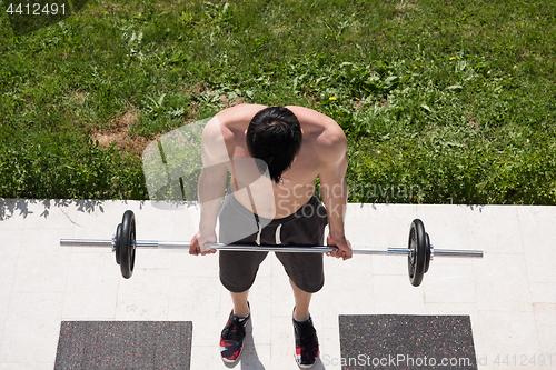Image of man doing morning exercises