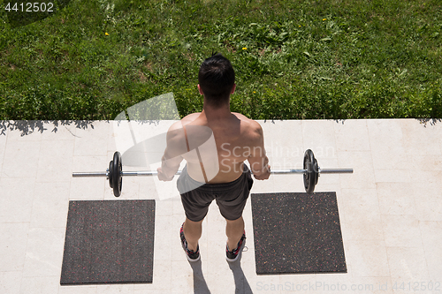 Image of man doing morning exercises