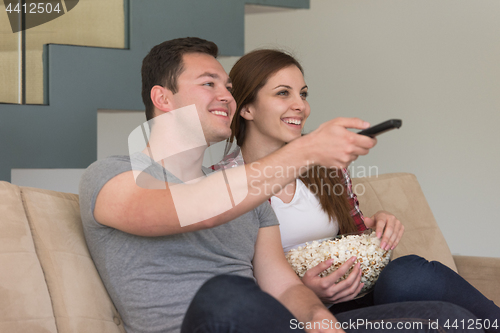 Image of young handsome couple enjoying free time