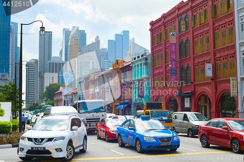 Image of Traffic at rush hour, Singapore