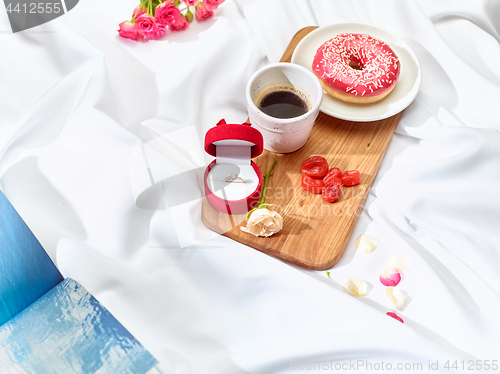 Image of The Love letter concept on table with breakfast