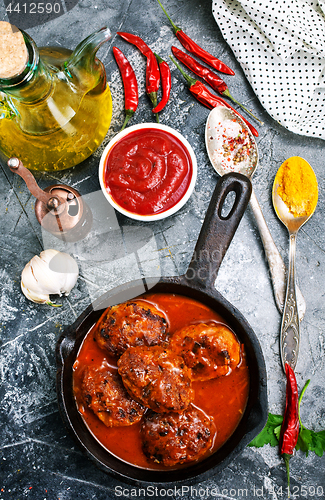 Image of meat balls with sauce