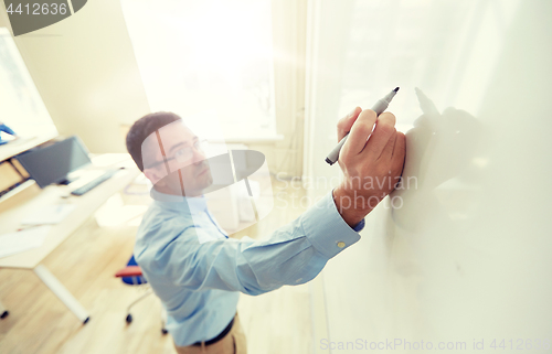 Image of teacher writing on school white board