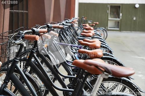 Image of Bicycles in a row