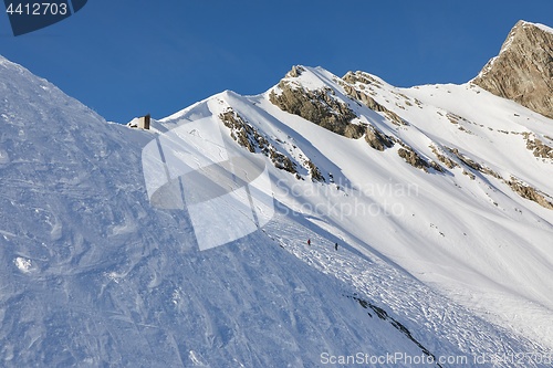 Image of Skiing slopes, majestic Alpine landscape