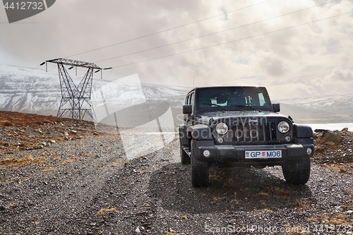 Image of Jeep Wrangler on Icelandic terrain