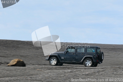 Image of Jeep Wrangler on Icelandic terrain