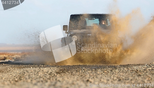 Image of Jeep Wrangler on Icelandic terrain