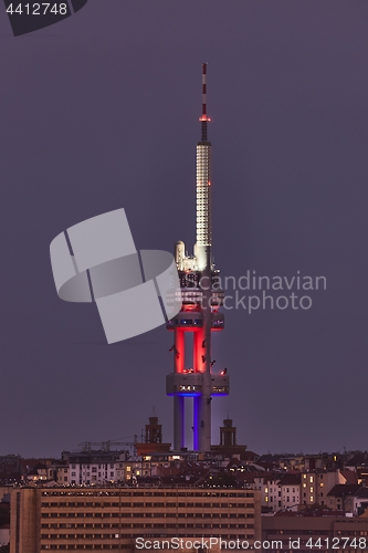 Image of Tv tower, stormy sky