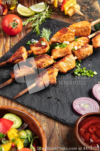 Image of Shashlik With Greenery