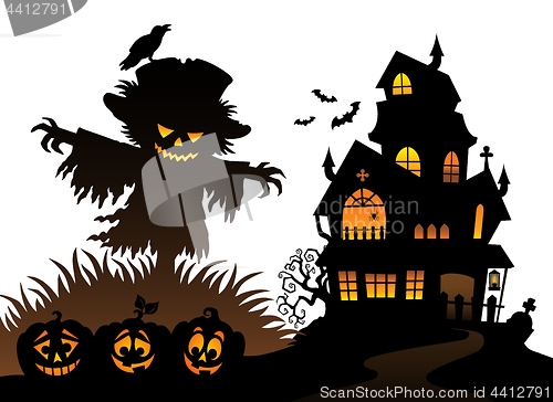 Image of Halloween scarecrow silhouette theme 3