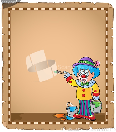 Image of Parchment with painting clown