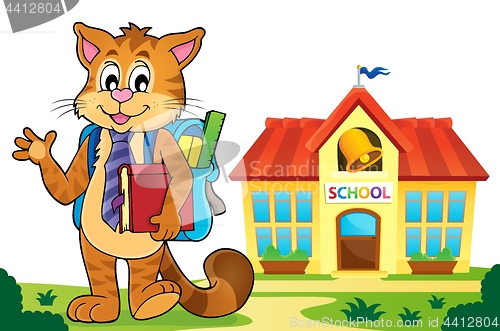 Image of School cat theme image 5