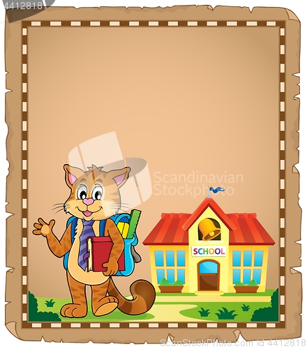 Image of School cat theme parchment 1