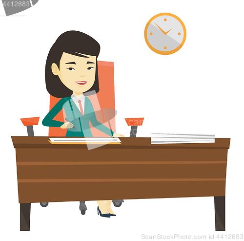 Image of Signing of business documents vector illustration.