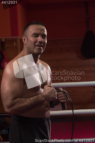 Image of portrait of muscular professional kickboxer