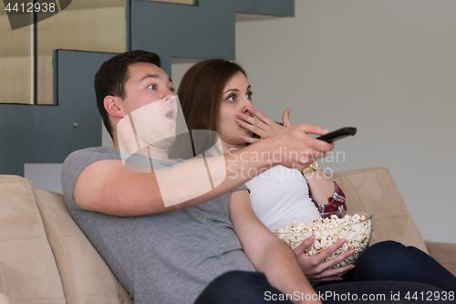 Image of young handsome couple enjoying free time