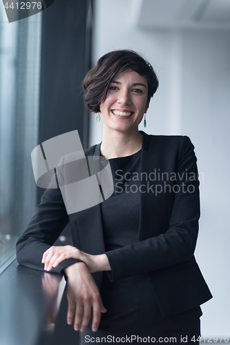 Image of Portrait of successful Businesswoman by the window