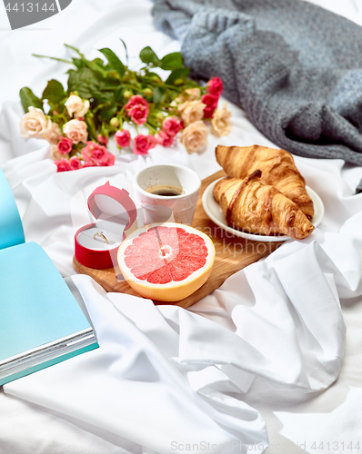 Image of The Love letter concept on table with breakfast