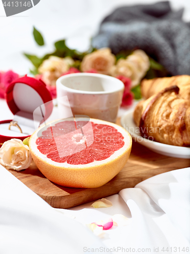 Image of The Love letter concept on table with breakfast