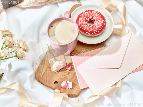 Image of The Love letter concept on table with envelope