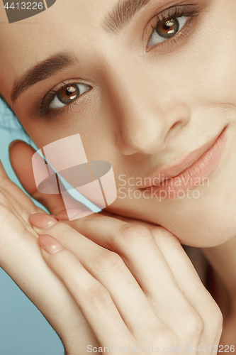 Image of Beauty portrait of a charming woman looking at camera