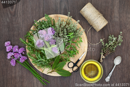 Image of Herb Preparation with Fresh Herbs 